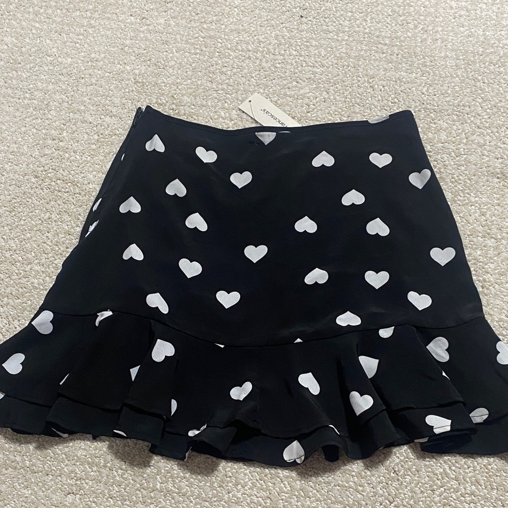 Miami Black and White Heart Mini Skirt - Picture 6 of 15